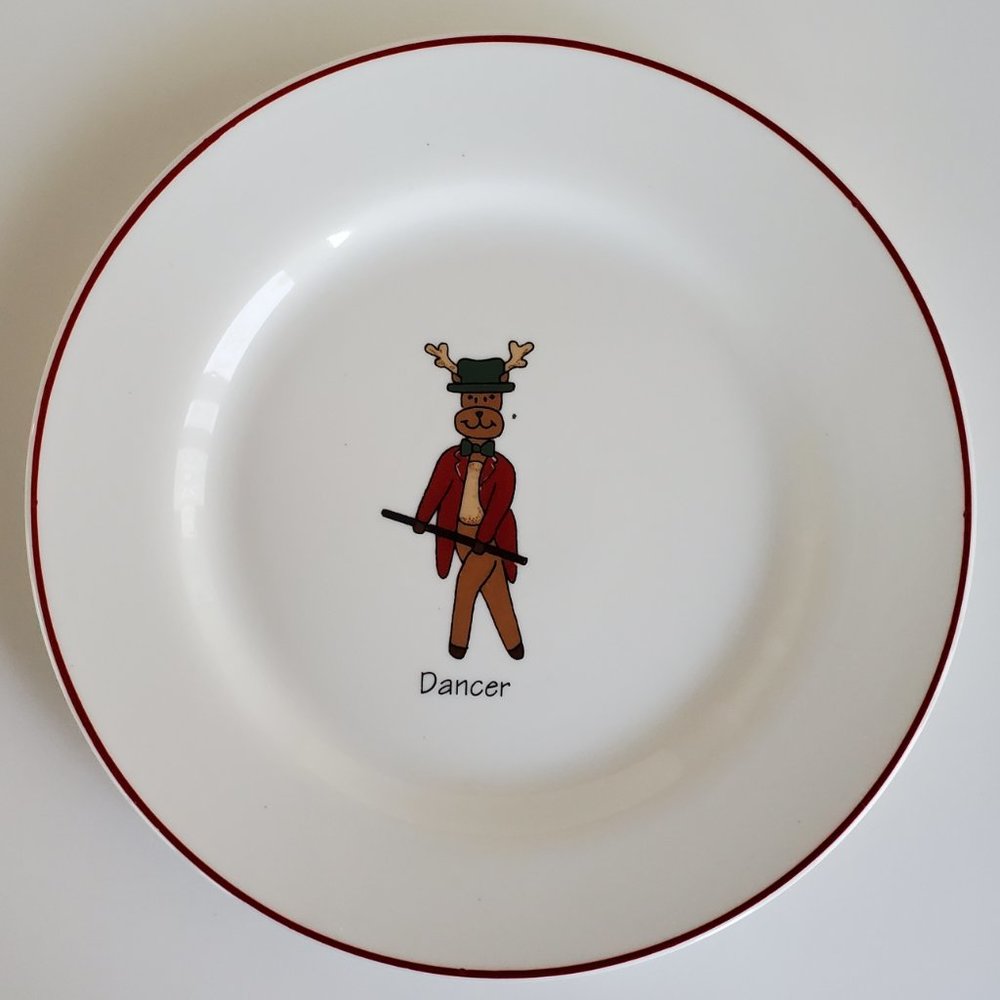 LTD Commodities DANCER Santa's Reindeer Salad Dessert Snack Plate Replacement